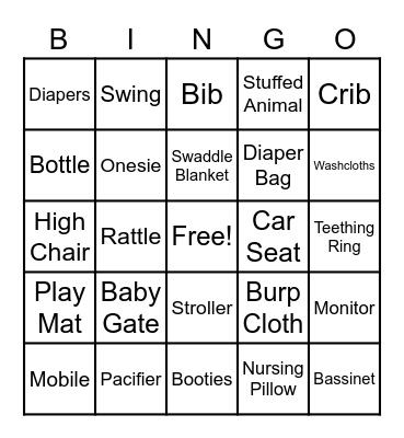 Baby Bingo Card