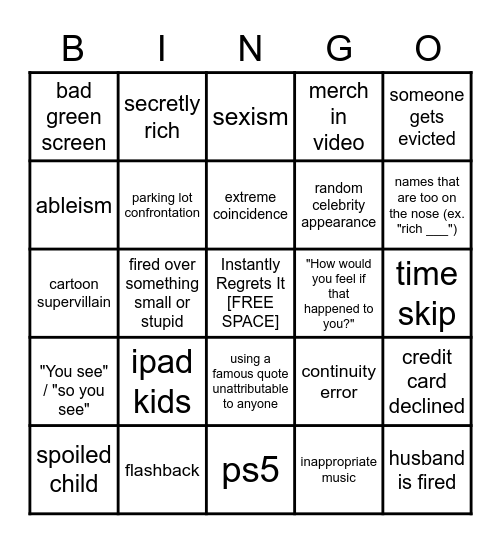Dhar Mann Bingo Card
