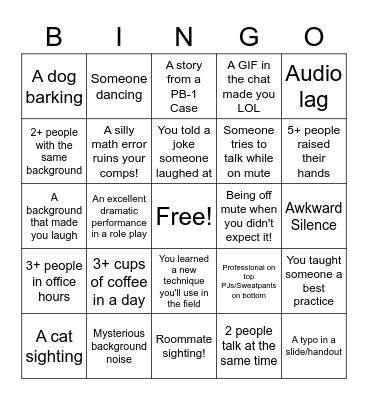 BASIC 1 Bingo Card