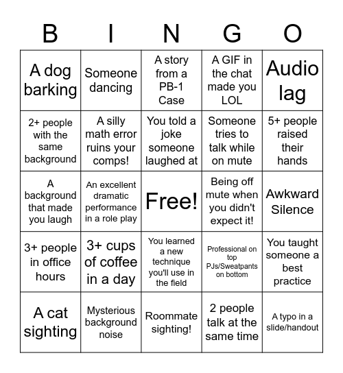 BASIC 1 Bingo Card