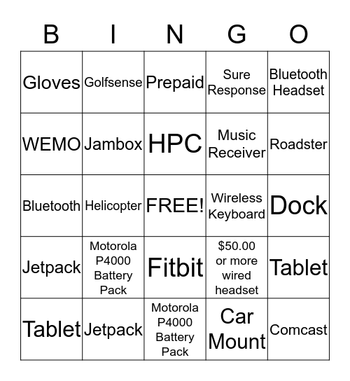 January AREV and Connection BINGO Card