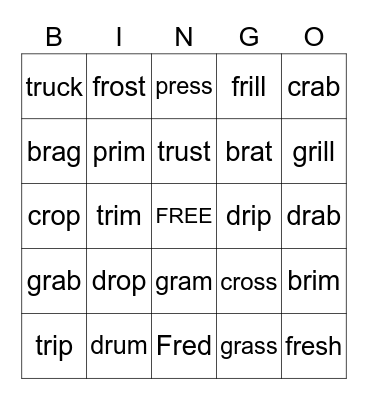 r blends Bingo Card