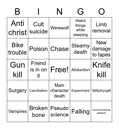Archive 81 Bingo Card
