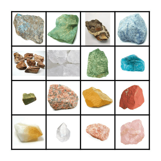 Rocks Rock Bingo Card