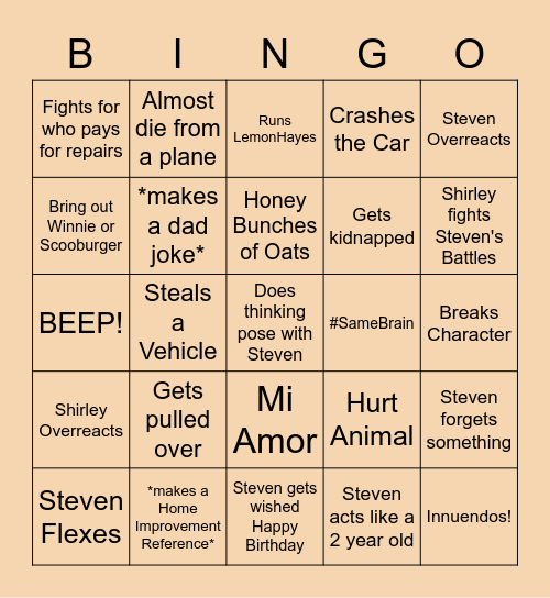 LemonHayes RP Bingo Card