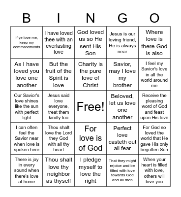 Scripture Valentine's Day Bingo! Bingo Card