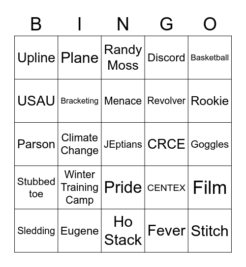 Menace Bingo Card