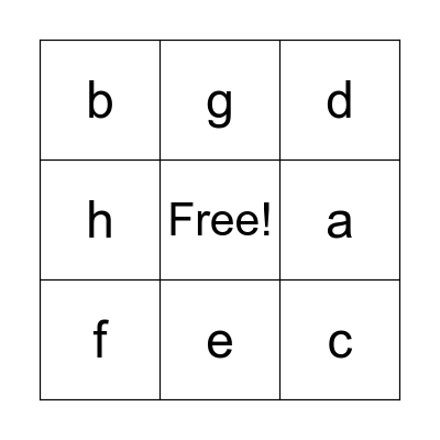 Alphabet Bingo Card
