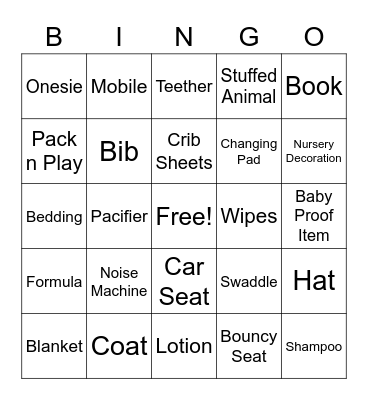 Baby Shower! Bingo Card