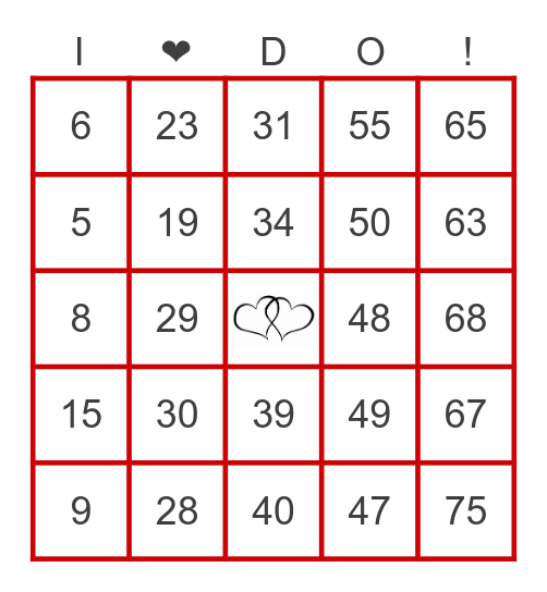 Faith & Austin 2022 Bingo Card