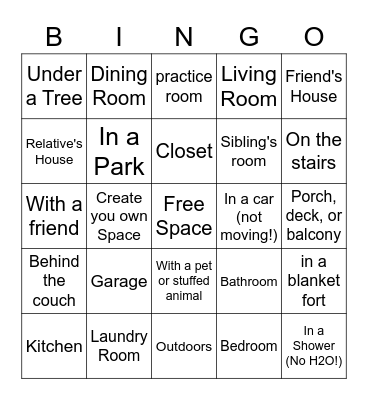 Snow day practice BINGO! Bingo Card