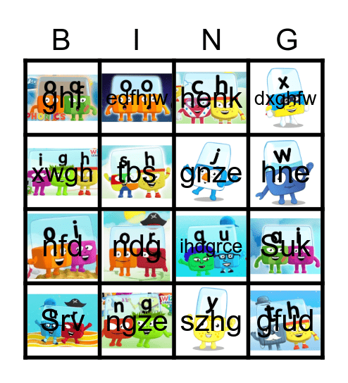 Alphablocks Bingo Phase 3 Bingo Card
