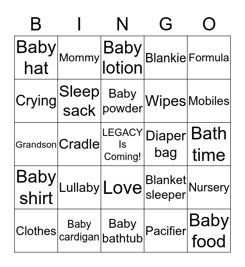 LEGACY Bingo Card