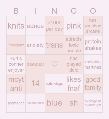 A          X          O Bingo Card