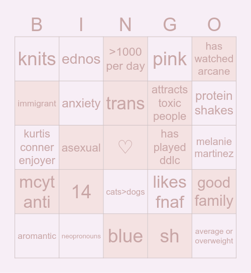 A          X          O Bingo Card