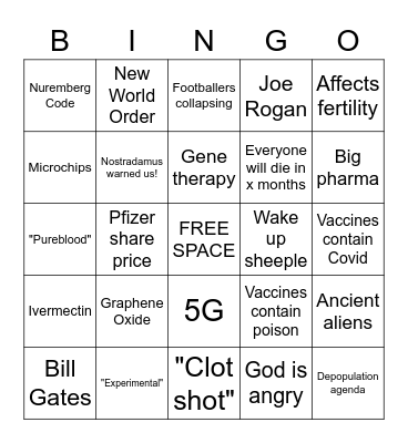 COVID-19 Conspiracy Bingo! Bingo Card