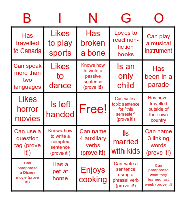 Find Someone Who ... Bingo Card