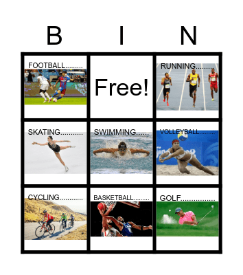 POPULAR SPORTS Bingo Card