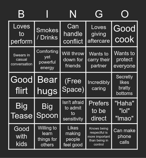 Top Bingo Card