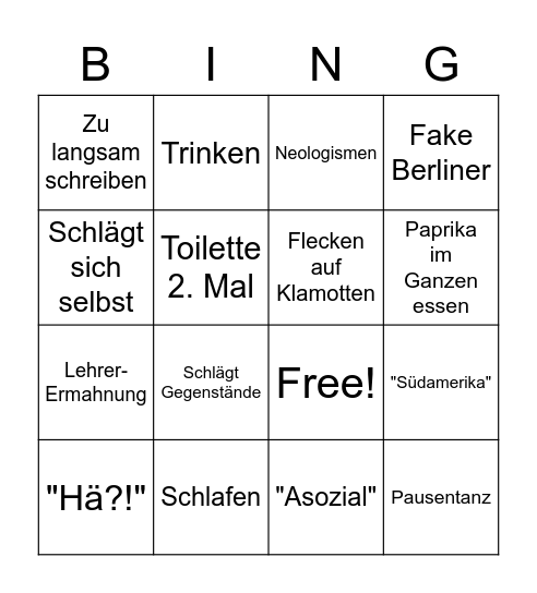 Nathan Bingo Card