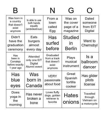 3 Bingo Card