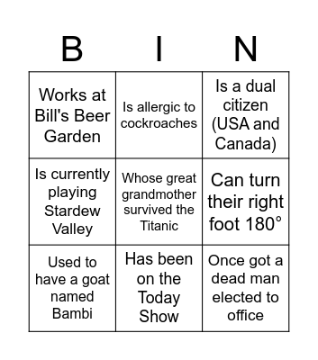 DFL Icebreaker Bingo Card