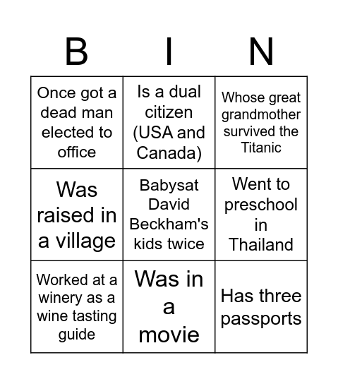 DFL Icebreaker Bingo Card