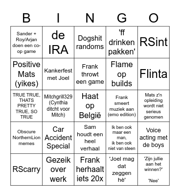 LCS Bingo 2022 Winter Edition Bingo Card