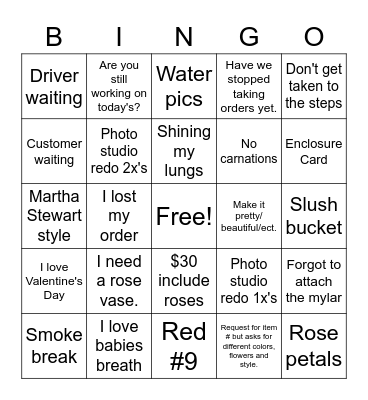 Design Room Bingo Card