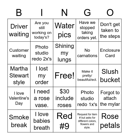 Design Room Bingo Card