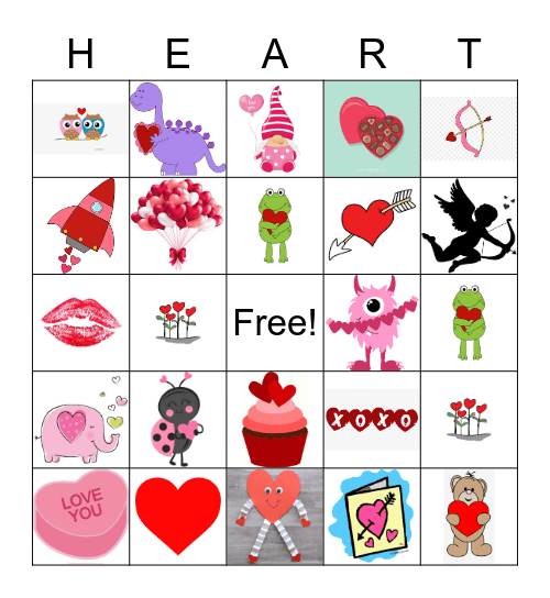 Valentines Day Bingo Card