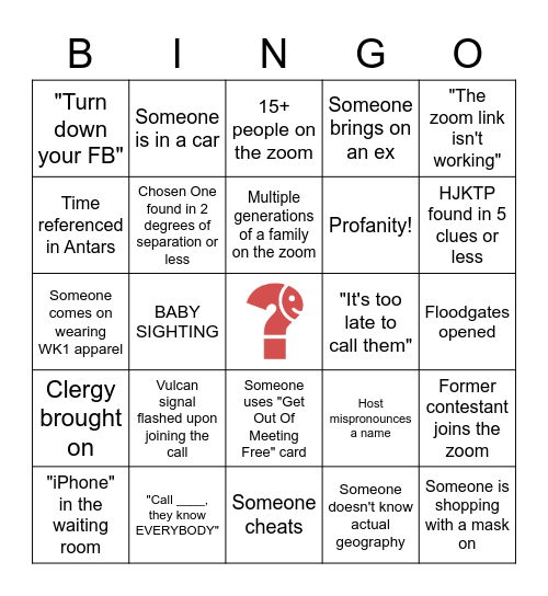 Who Knows One? 200th episode Bingo Card