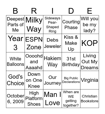 #WilkinsWedding2015 Bingo Card