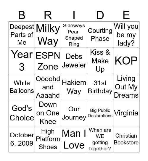 #WilkinsWedding2015 Bingo Card