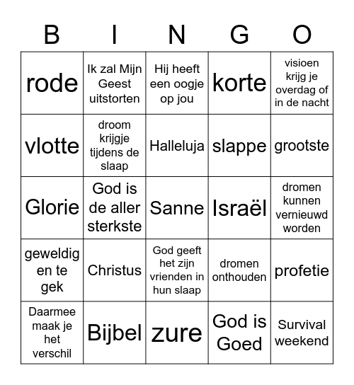 WOORDBINGO na kern 10 Bingo Card