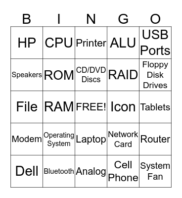 Tech. Bingo Night Bingo Card