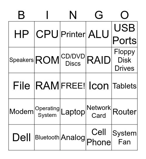 Tech. Bingo Night Bingo Card