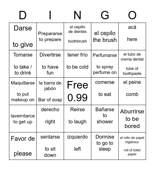 Hi Bingo Card