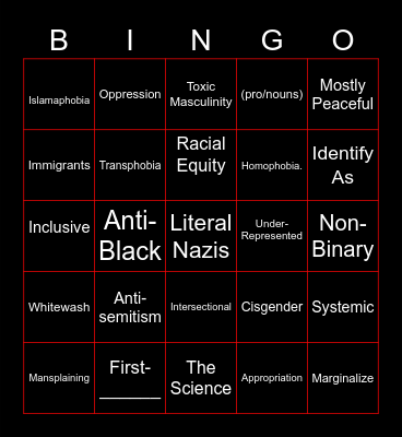 Woke Bingo Card