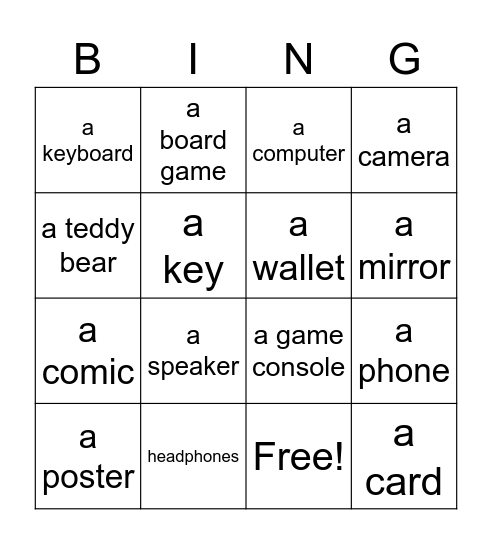 Go for it 4: HWG 6 Bingo Card
