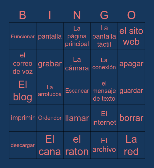 La Tecnología Bingo Card