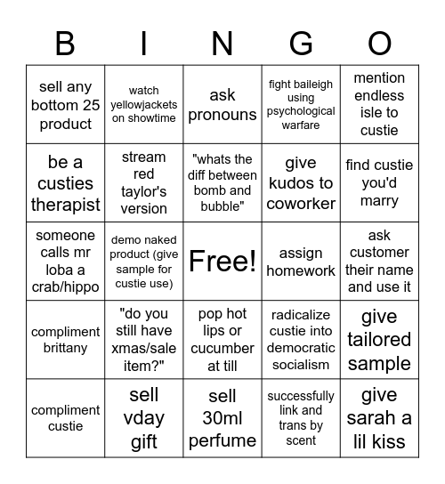 saturday basics bingo Card