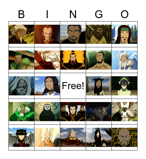 Avatar Bingo Card