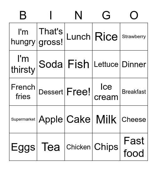 Food! Bingo Card