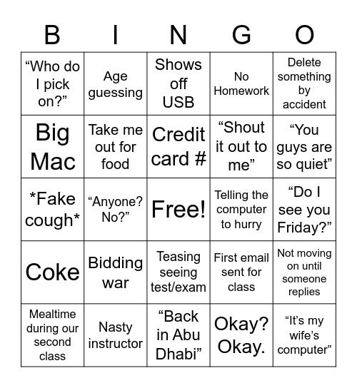 Digital Comm Bingo Card