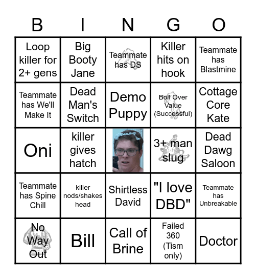 Dead by daylight Bingo Card