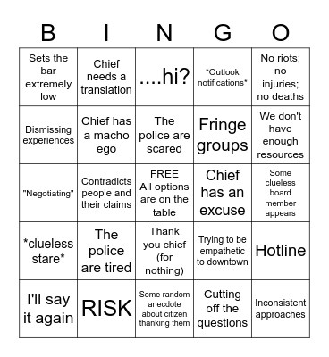 City of Ottawa Update Bingo Card