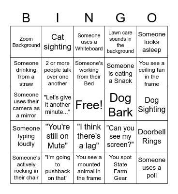 ADC Olympics ZOOM Bingo Card