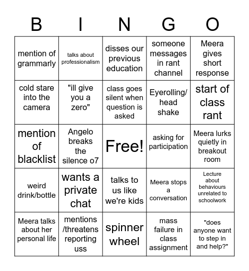 ORGB1500 BINGO Card