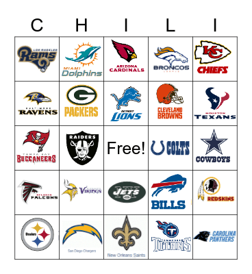 FOOTBALL BINGO Card